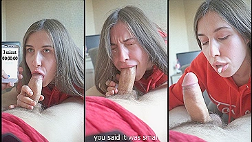 Medindo Meu Pau com a Boca Suja Dela e Engolindo Minha Porra!