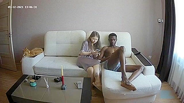 Espiando Câmera Escondida de Amadora Interracial com BBC Caseiro