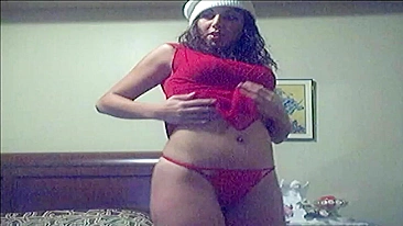 Strippers do Papai Noel se Masturbando com Bucetas Raspadas e Dedada no Cu