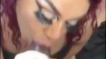 Boquete TS Interracial Caseiro com Pauzão Preto e Gozada no Rosto