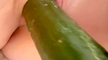 Masturbação Caseira com Pepino e Dildo: BBW Amadora