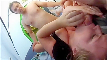 Aventura ao Ar Livre - MILF Gordinha em Suruba Pública Amadora