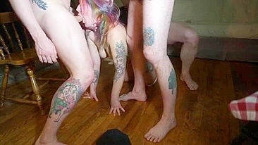 Esposa Safada Levando Gangbang do Marido e Amigos em Pornô Caseiro