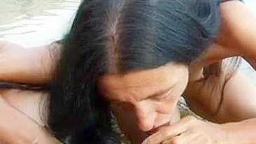 Sexo na Praia: Casal Maduro Amador com Boquete Oral