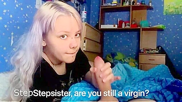 Com o pau duro nas mãos, essa irmã tá feliz pra caralho