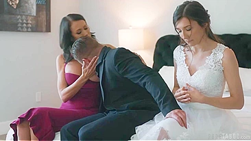 Choque no Casamento ☆ Noiva Pega Noivo Chupando Peitos da Madrasta e Fodendo Sua Buceta